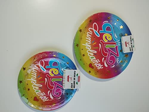 Piñata Geburtstag, Teller für Geburtstag, Party-Tisch-Set, Geburtstagsdekoration, Partydekoration, Pappteller, Geburtstags-Pinata, 8 Personen, 14 Teller (A)