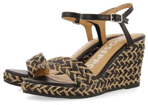 GIOSEPPO Tigard, Sandalo Espadrillas con Zeppa Donna, Nero, 37 EU