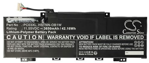vhbw batteria compatibile con HP Pavilion X360 14 Convertible PC, 14-DH0006TX, 14-cd1511sa notebook (3650mAh, 11,55V, Li-Poly)