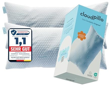 Cloudpillo Memory Foam Pillow - 2er-Set Premium Kissen, Höhenverstellbar, 40 x 80 cm, Ergonomische und Hypoallergene Kopfstützen