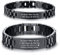 Paar Armband Schwarz Personalisiertes : Geschenk Armkette für Herren Damen Edelsathl 21.5cm Gravur Männer Frauen Glieder armbänder Junge Schmuck für Papa Sohn Geburtstagsgeschenk Vatertagsgeschenk
