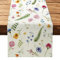 Weldomcor Tischdecke Frühling Sommer Dekorativer Tischläufer Waschbare Pflanzen Blumen Tischläufer Vintage für Esszimmer Küche Bauernhaus Hochzeit Geburtstag Party Urlaub Dekor 32x183cm