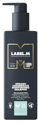 LABEL.M Organic Lemongrass Moisturising Shampoo 300ml – With Recyclable Pump