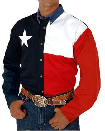 Herrenmode Muster Bedrucktes Freizeithemd Lose Revers Button Down Hemd USA Flagge Element 3D Bedruckt Langarm Strickjacke