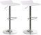 LOLAhome Set de 2 Taburetes de Cocina Giratorios en 360°, Juego de Sillas de Bar Regulables en Altura de 63 a 84 cm, Material Polipiel, Estructura Metal y Reposapiés, Blancos