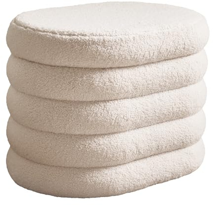 Petite Amélie Sitzhocker mit Stauraum Ted - Beige - Teddy-Stoff - Pouf und Aufbewahrungsort in einem