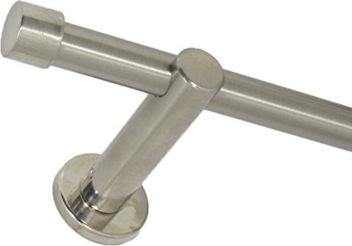 Gardinenstange mit 16mm Durchmesser, einläufig, Wandmontage, Endkappe (120 cm)