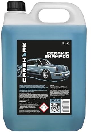 CARSHARK Ceramic Car Shampoo 5 Litre, Hydrophobic Effect, Protective Layer, Improves Gloss of The Paintwork