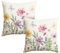Artoid Mode Blumen Blätter Schmetterling Frühling Kissenbezüge 2er Set, 45x45 cm Sommer Saisonnal Zierkissenbezug Couch Wohnzimmer Deko