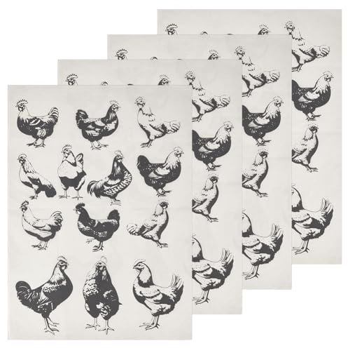 OLYCRAFT 4 Stück Keramik Aufkleber 13 Stile Küken Porzellan Ton Transferpapier 37x52cm Henne Unterglasur Transfers Fliesenaufkleber Töpfer Unterglasur Hahn Papier Für Töpfer Emaille Aufkleber