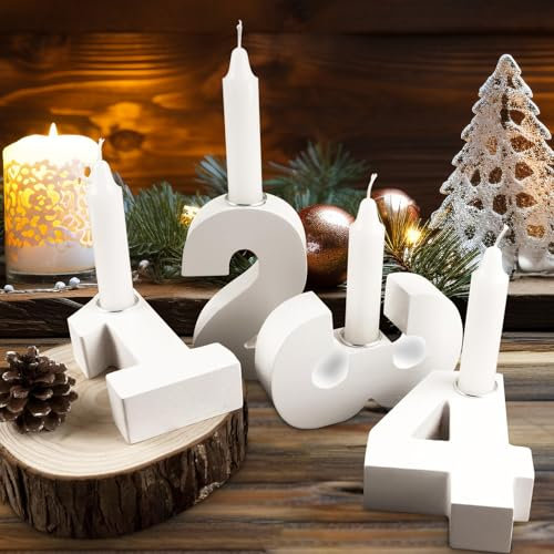 Holz Digitaler Kerzenhalter, Adventskranz Zahlen1 2 3 4, Holz-Kerzenhalter, Adventskranz Zahlen Holz Kerzenhalter, Kerzen Deko, für Adventskranz Tischdeko Weihnachtsdeko Weihnachten Geschenk