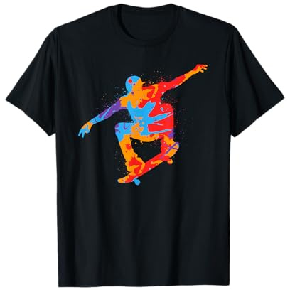 Skaten Skateboarder bunter Skater Kinder Jungen Skateboard T-Shirt