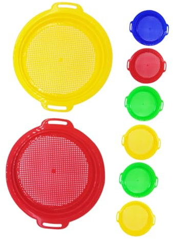 NAMOARLY 8 Teiliges Set Strandspielzeug Strandsieb Sandspielzeug Massensandsieb Für Den Strand Sand Sandsiebe Sandsieb Für Strand Sieb Für Sand Strand Partygeschenke Kunststoff
