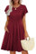 Zeagoo Womens Summer Dress Ladies Casual Dresses with Pockets Short Sleeve Crew Neck Sundress Mini Beachdress for Women Red L