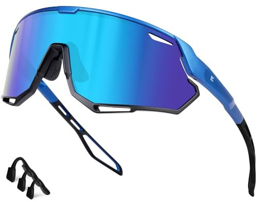 Bircenpro Sportbrille-Sonnenbrille für Herren Damen – UV Protection Fahrradbrille Radbrille für Laufen, MTB, Golf, Rennrad und Radfahren
