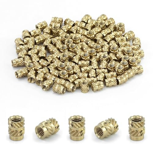 Lot de 125 inserts filetés M3 en laiton, filetages moletés en métal, pour imprimante 3D, jouets, ordinateurs, appareils photo, circuits imprimés, produits électroniques