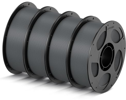 ANYCUBIC High Speed PLA Filament 1.75mm, Refill Filament und Spool Kit, Bis zu 600 mm/s 3D Drucker Filament, Intelligente Identifikation, HS PLA 4KG Grau