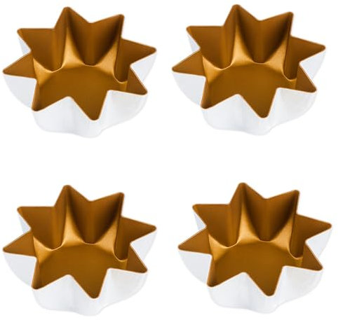 FIRSTXIU 4 stampi in alluminio per crostate di uova, piccole teglie per cupcake, muffin, biscotti, tazze da forno per dolci