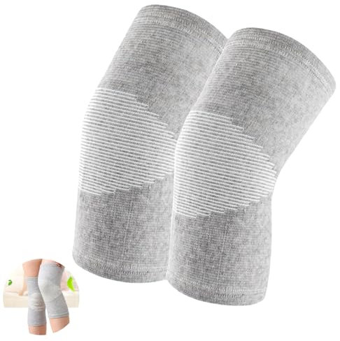 1 pares Rodilleras de compresión de bambú transpirables,soporte elástico antideslizante para hombres y mujeres,ideales para gimnasio,levantamiento de pesas, running,bádminton,voleibol