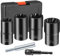 CKductpro 6 PCS Twist Socket Set, Stripped Lug Nut Remover Wheel Lock Removal Kit Extractor Set for Removing Damaged, Dead, Rusted, Rounded-Off Bolts, Nuts & Screws-17MM,19MM, 21MM, 22MM