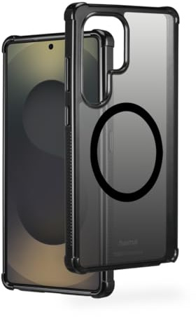 Hama Magnetische Handyhülle Extreme Protect für Samsung Galaxy S25 Ultra (Bumper D3O-lizenziert, Qi2 kompatibel, mit Magnet, stoßfest, sturzsicher und bruchsicher, Case für induktives Laden) schwarz