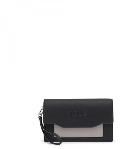 TOUS CLUTCH AUDREE SAFFIANO NEGRO-GRIS