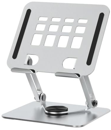 ULIJTH Portatile Pieghevole Computer Sollevamento Risers Laptop Desk Stand Base Rotazione 360 Gradi Per La Lettura E Video Guardare Supporto Telefono Rotante