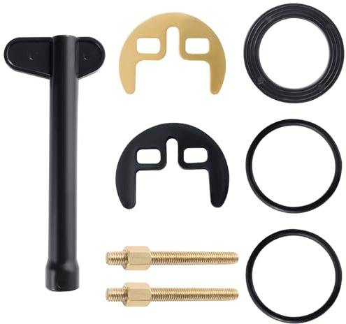 Lyeteung M6 Monobloc Mixer Tap Fixing Fitting Kit, Double Hole Tap Fixing, with Wrench, for Bathroom Basin Kitchen Sink Mixer, Gold