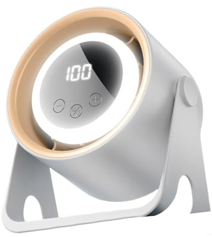 HpLive Blattloser USB Tischventilator, Mini Tragbarer Lüfter für Schreibtisch Schlafzimmer Küche mit Flüsterleisem Betrieb(Hellweiß)