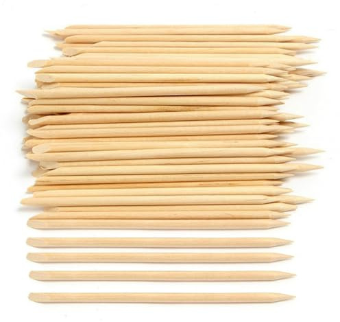 200 Pcs Orange Wood Nail Sticks, Double-Ended Cuticle Pushers and Nail Cleaners, Manicure Pedicure Tools for Nail Art and Gel Polish Removal