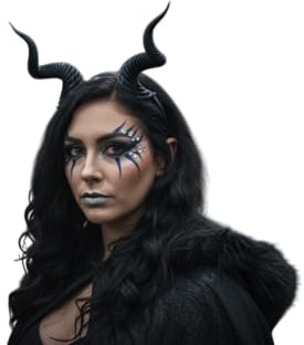 Tims Plum Spiralhörner für Cosplay- und Halloween-Kostüme, Fantasy-Kreaturen-Accessoires, Fabelwesen-Kopfschmuck