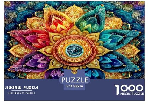 1000 Teile Puzzle Für Erwachsene & Kinder - Bunte Mandala Blumen Familien-Legespiel Pädagogisches Spielzeug 38x26cm/1000pcs