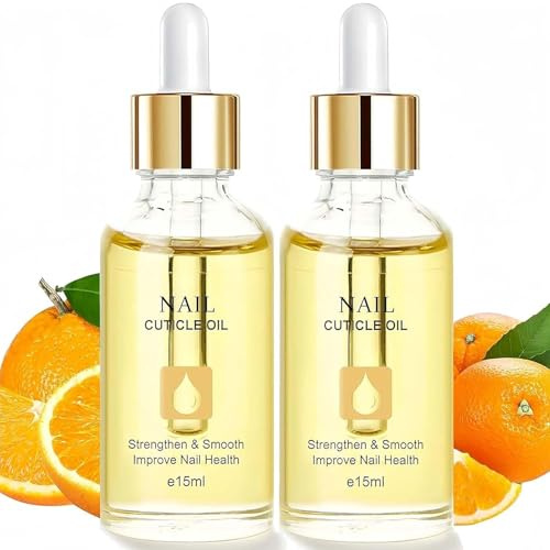 DMQ Organic Vitamin E & B Nail Cuticle Oil, 2Pcs Nail Oil Infused with Jojoba to Moisturize & Strengthen Nails, Prevent Hangnails & Chapped Skin, Promotes Healthy Cuticles & Nail - 15ML