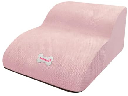 F Fityle Escalier pour Animaux de Compagnie à 2 Niveaux, Polyvalent, léger, antidérapant, pour canapé, lit surélevé, Voiture, Rose