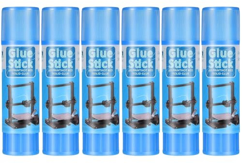 Ehwisbe PVP Solid Glue Sticks 6pcs PVP Solid Glue for Heat Bed for PLA,ABS,HIPS,PET,ASA Filaments