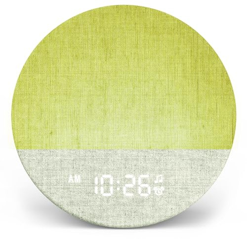 Dreamegg Tageslichtwecker mit Sonnenaufgang-Simulation, Sunrise Alarm Clock with White Noise, Weißes Rauschen Gerät mit 29 Beruhigende Klänge, Dimmbare 9 RGB-Nachtlicht, für Schlafzimmer, Khaki