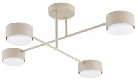 KAR LIGHTING Sputnik Deckenleuchte 4-flammig GX53 Beige – Moderne Spot-Leuchte im Loft Design für Wohnzimmer, Küche & Büro (ohne Leuchtmittel)