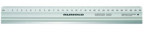 Rumold 938.105 Aluminium Schneidelineal mit Stahlkante, Rutschfest, 50cm Länge