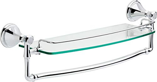 DELTA Cassidy 79710 Handtuchhalter mit Glasablage, Chrom Badezimmer Handtuchhalter, Badzubehör, 45,7 cm