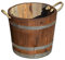 Temesso Blumentopf, Blumenkübel aus Kastanien-Holz - Fass, Holzfass als Pflanzkübel - Bottich, Holzkübel palisanderfarben mit Schlaufen (D40 H35cm palisander + Schlaufen)