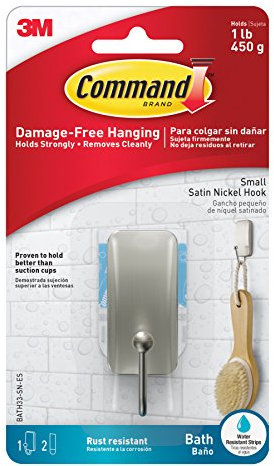Command BATH33-SN-ES Petit Crochet de bain Nickel satiné