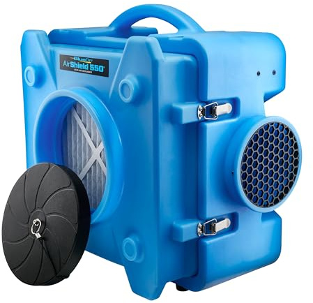 BlueDri BD-AS-550-BL Negative Machine Airbourne Cleaner HEPA Scrubber Water Damage Restoration Equipment Air Purifier, Blue