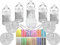 10 Retro Plastic Sweet Jars, 2 Tongs and 50 Candy Stripe Bags (Blue)