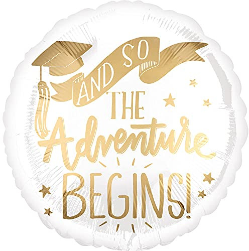 Amscan 3763701 Adventure Begins Graduation Folienballon, 1 Stück, Farbe