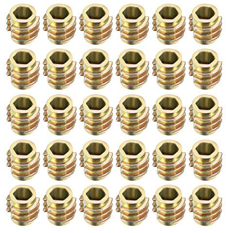 sourcing map 30Stk. Gewindeeinsatz Muttern Zinklegierung Hex-Spülen M4 Innengewinde 8mm Länge DE de
