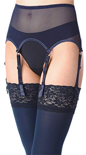 Merry Style Damen Strumpfgürtel MS10191GA (Marine, XXL)