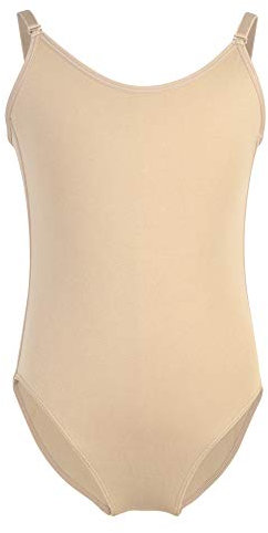 Soudittur Mädchen Ballettanzug Ballett Trikot Turnanzug Nahtlose Tanzen Unterwäsche für Kinder und Erwachsene Nude (S (120-140 cm))