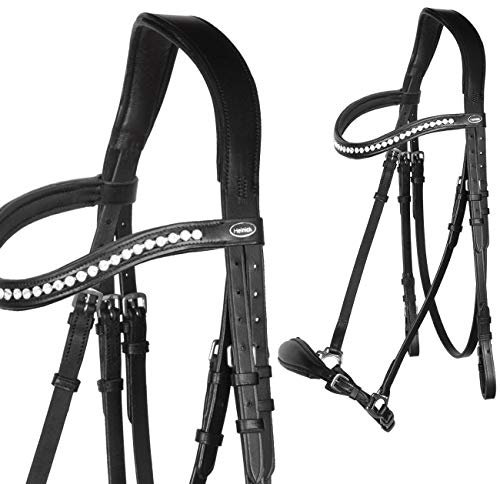 Heinick-Reitsport Trense Soft Hannoveranisch verstellbar Stride Schwarz ~ Diamant ~ Warmblut