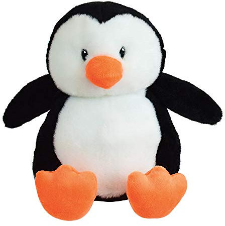 Jemini 024031S Plüschtier Pinguin mit Mikro-Tonperlen, -19 cm, Weiß, Schwarz