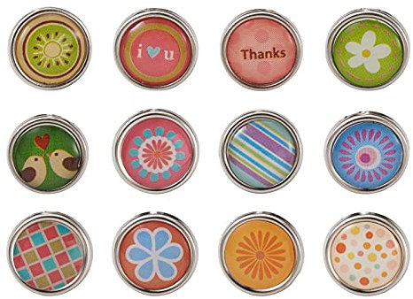 Beadthoven 140 Stück Mini-Brads Metall-Papierbefestigungen, gemischte Muster, Splinten, für Büro, Scrapbooking, Papier, Fotoalbum, Karten, Stempeln